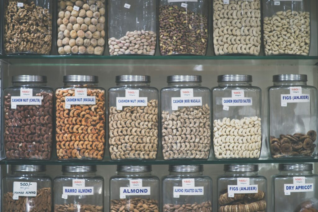 Organized labeled jars