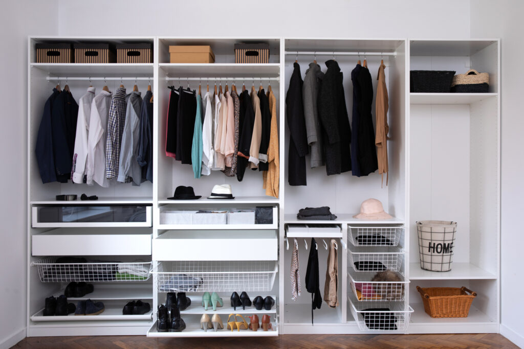 A beautifully organized closet