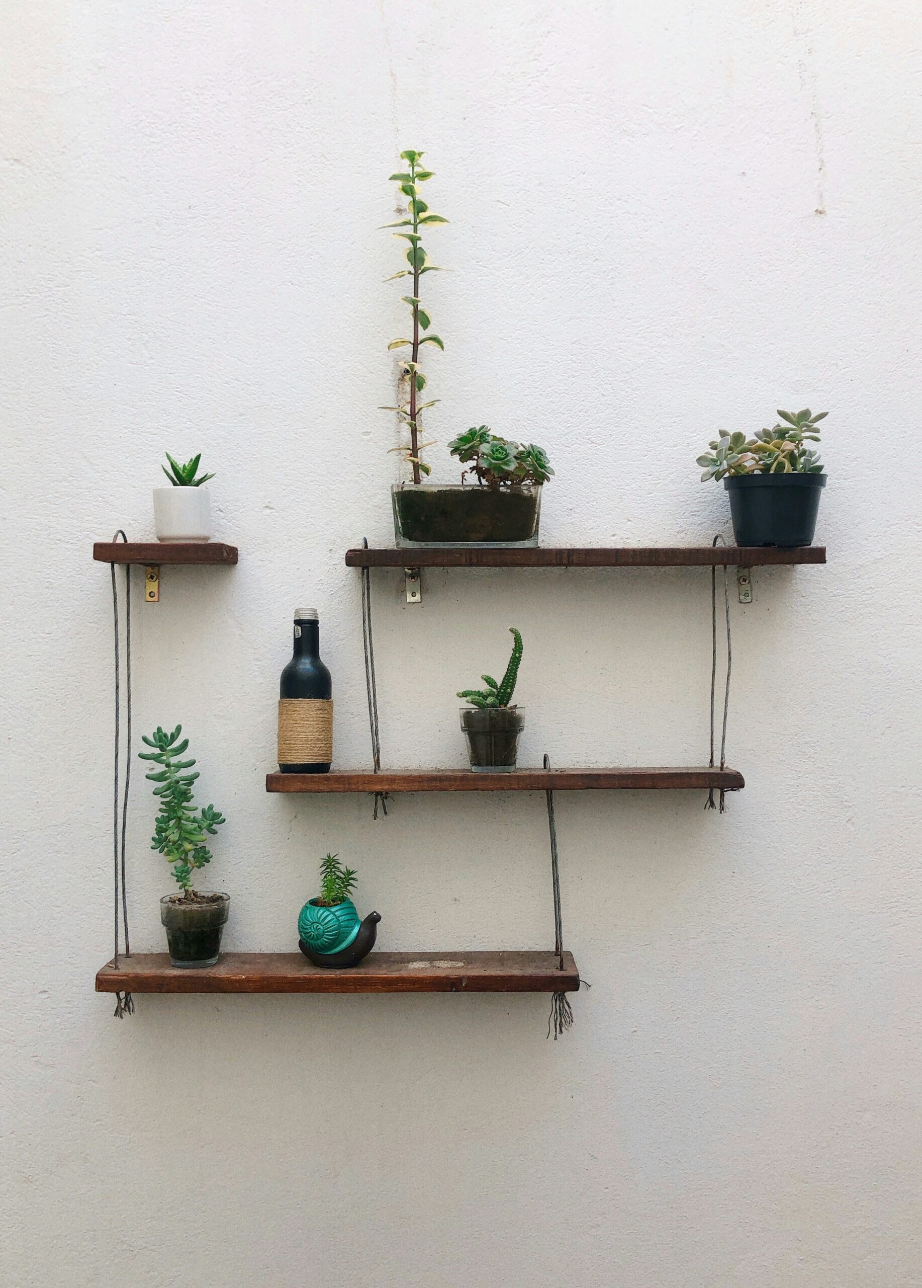 Organized floating shelves