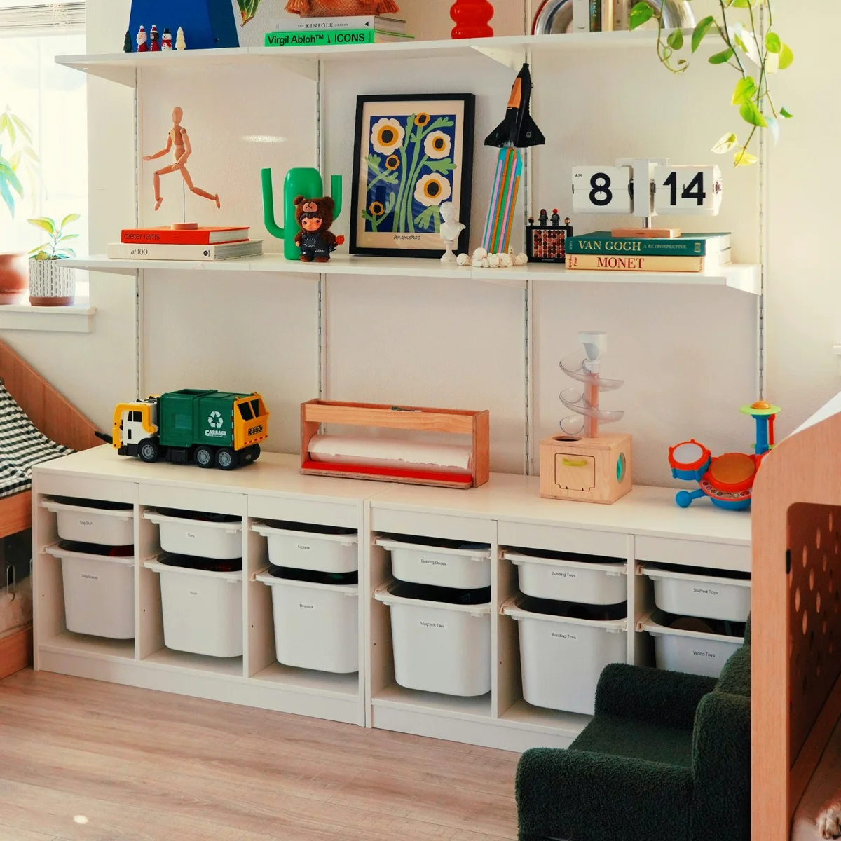 color coded pantry acrylic bins