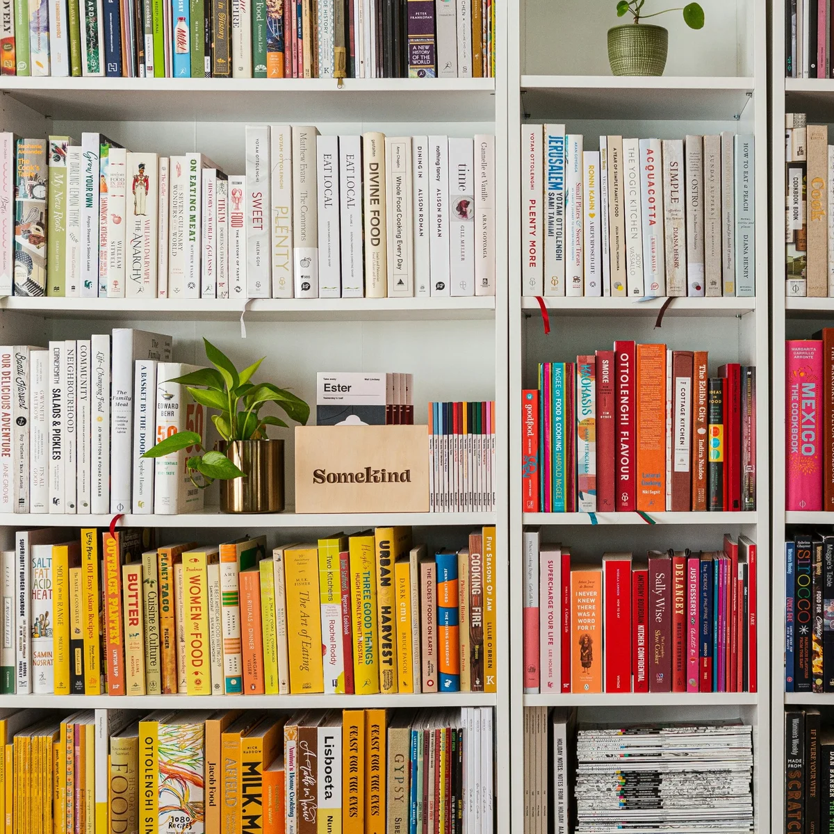 living room bookshelf junk overflow