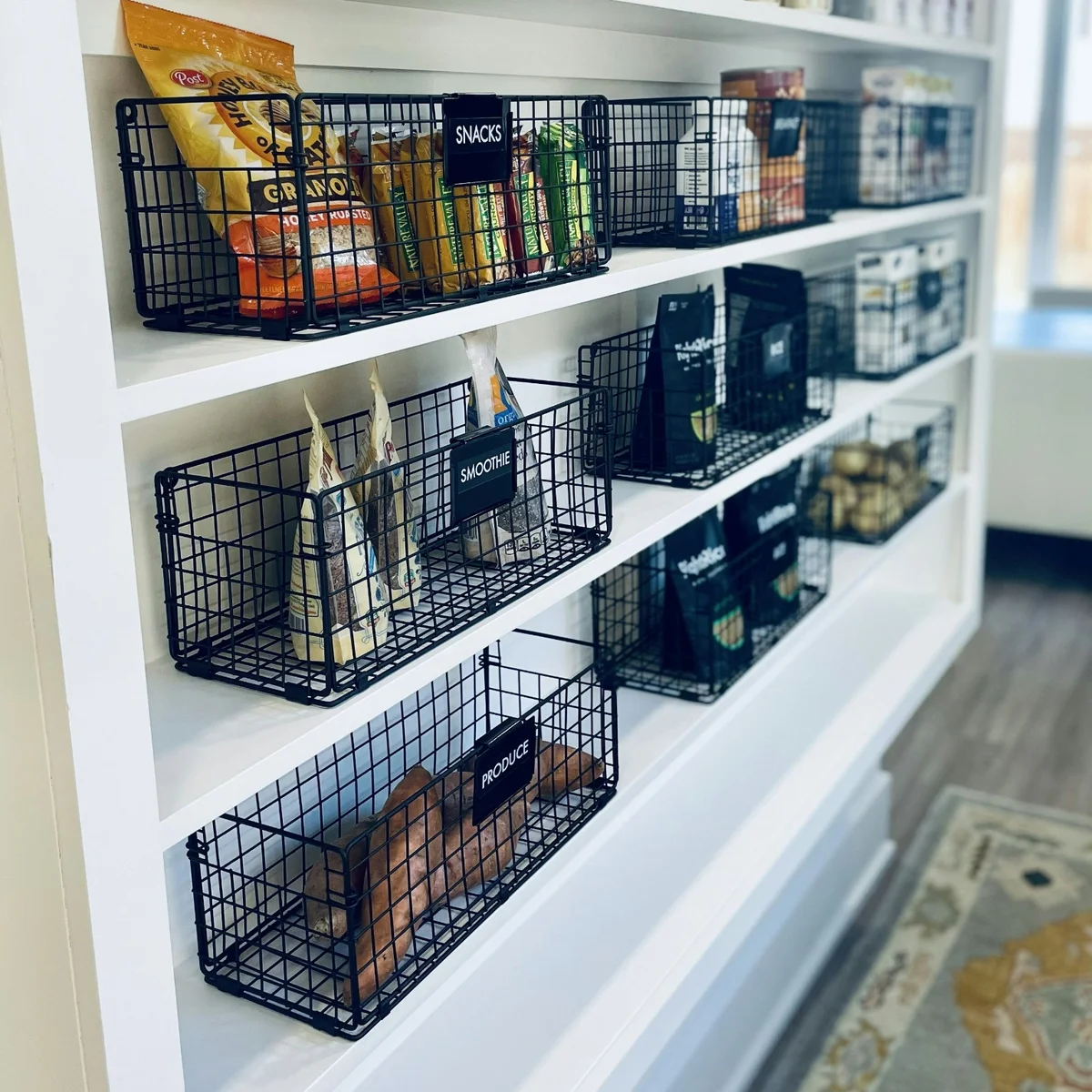 cluttered pantry cans pasta jars